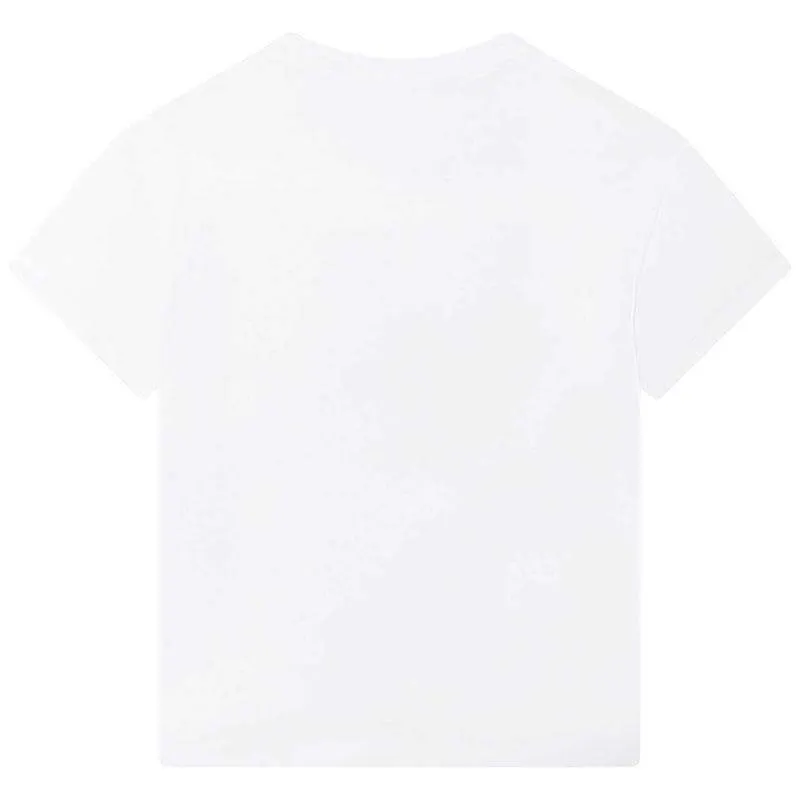 T-shirt blanc pour garçons avec broderie de tigre