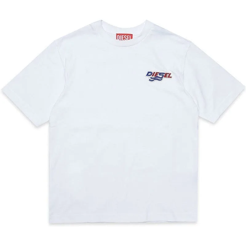 T-shirt pour garçons avec logo blanc iconique