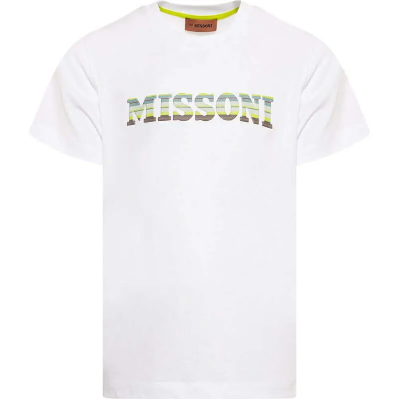 T-shirt blanc pour garçons avec logo