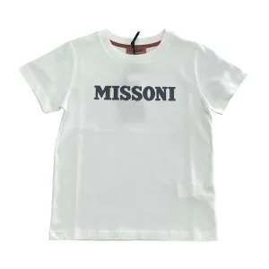 T-shirt blanc pour garçons avec logo