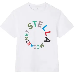 T-shirt pour garçons en coton biologique blanc avec logo circulaire