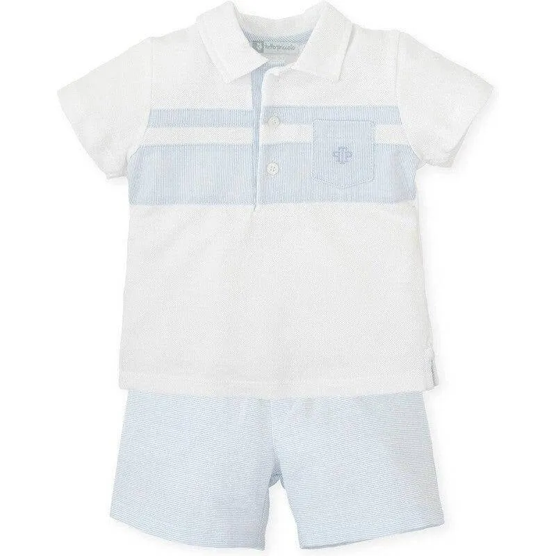 Ensemble Polo et Short Blanc pour Garçons