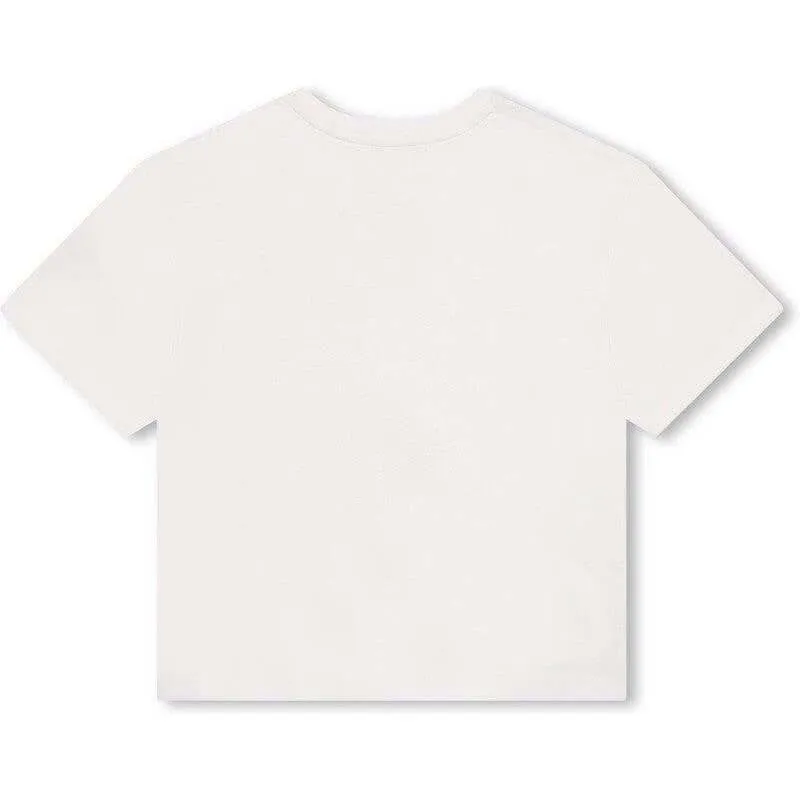 T-shirt pour garçons en blanc avec effet peinture en spray