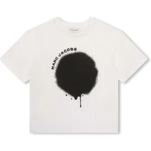 T-shirt pour garçons en blanc avec effet peinture en spray