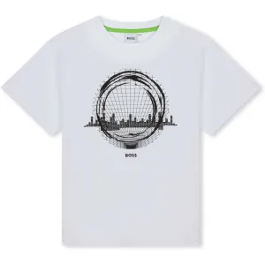 T-shirt à manches courtes imprimé techno blanc pour garçons