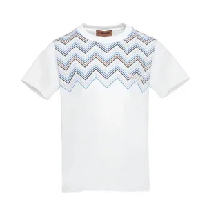 T-shirt Blanc Zig Zag pour Garçons