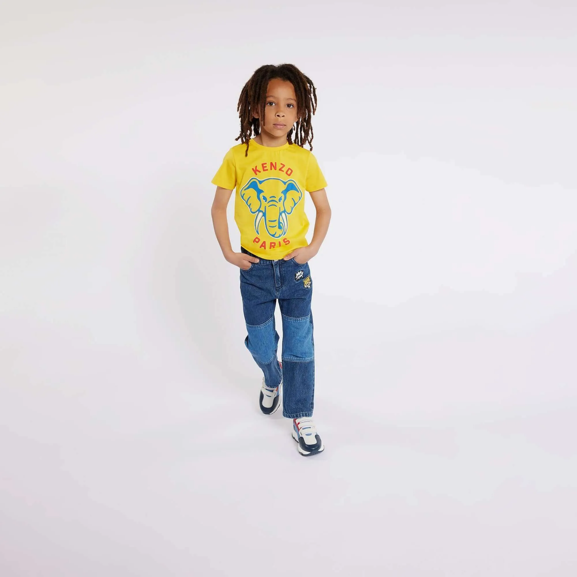T-shirt pour garçons à motif éléphant jaune
