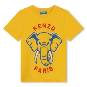 T-shirt pour garçons à motif éléphant jaune