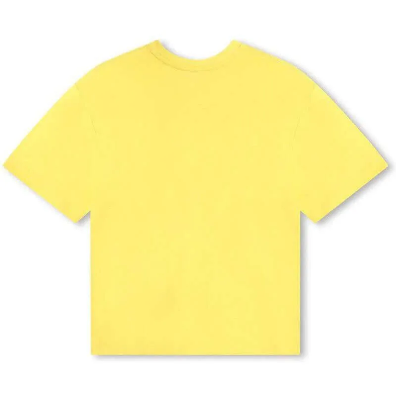 T-shirt à manches courtes avec logo graffiti jaune pour garçons