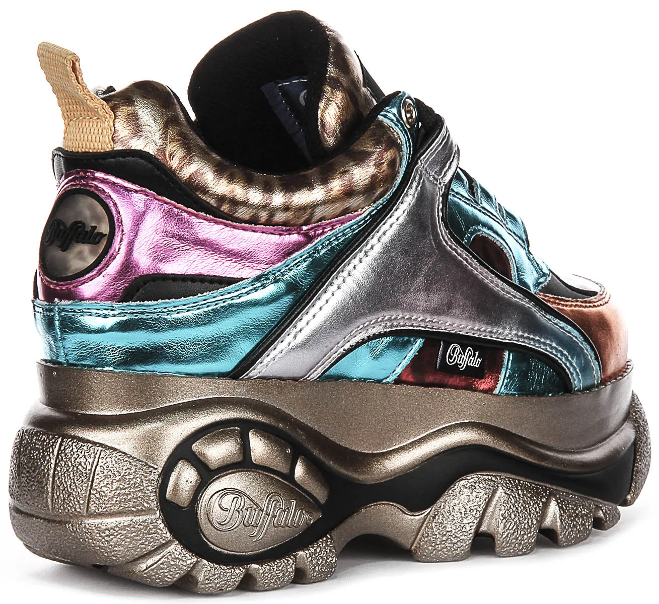 Buffalo 1339-14 Métallique Multicolore Pour Femmes Chaussures Buffalo