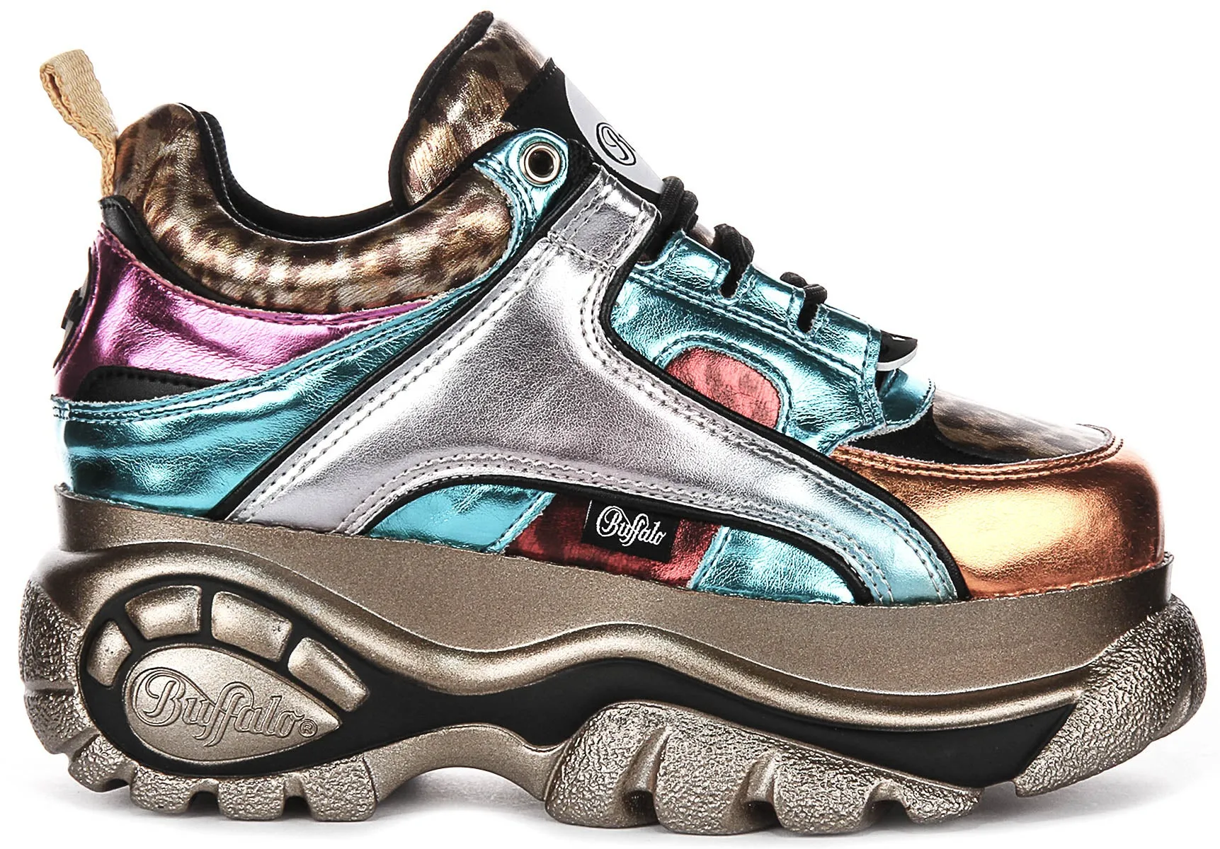 Buffalo 1339-14 Métallique Multicolore Pour Femmes Chaussures Buffalo