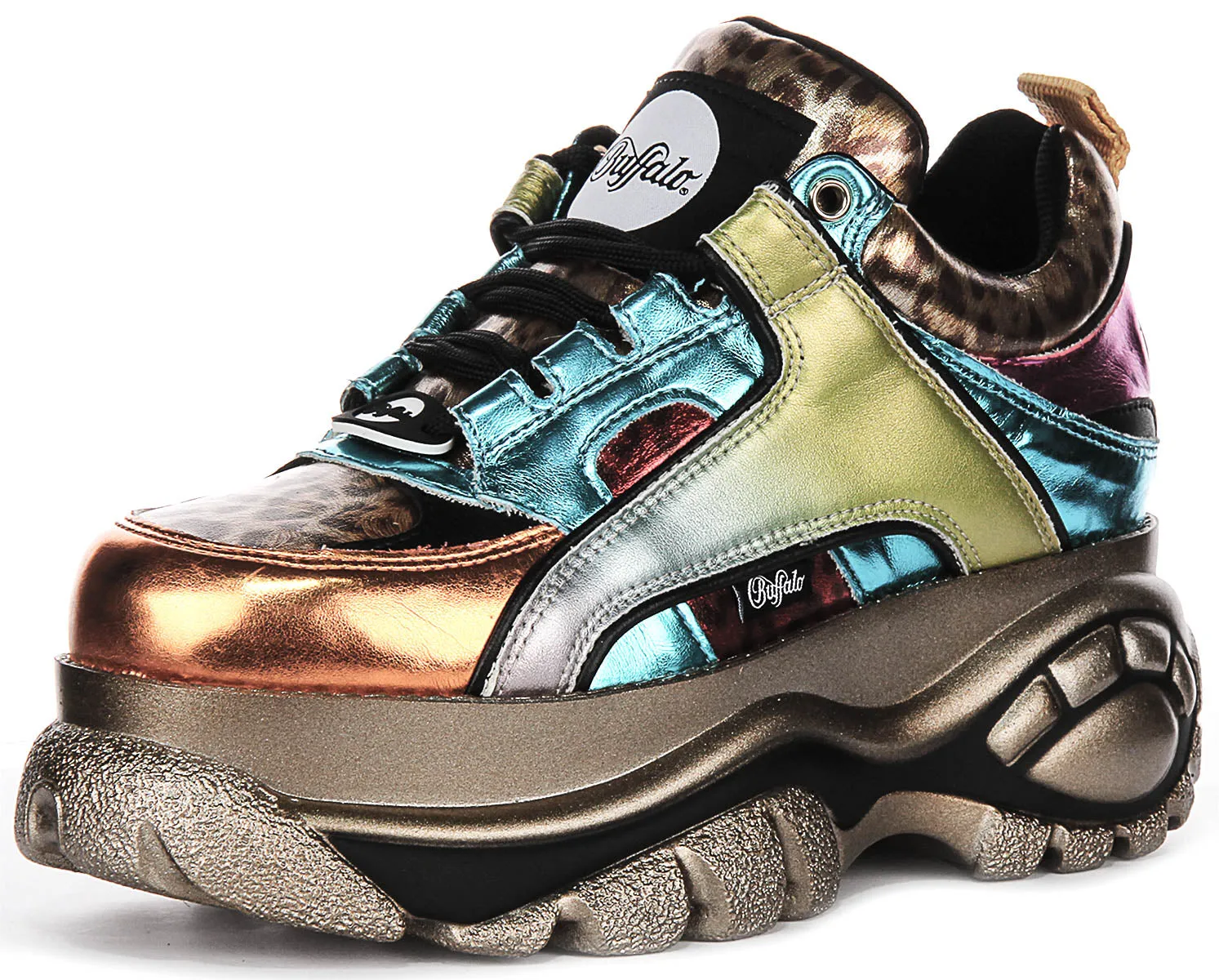 Buffalo 1339-14 Métallique Multicolore Pour Femmes Chaussures Buffalo