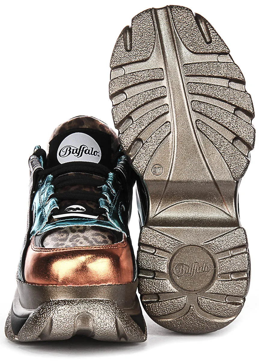 Buffalo 1339-14 Métallique Multicolore Pour Femmes Chaussures Buffalo