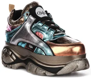 Buffalo 1339-14 Métallique Multicolore Pour Femmes Chaussures Buffalo
