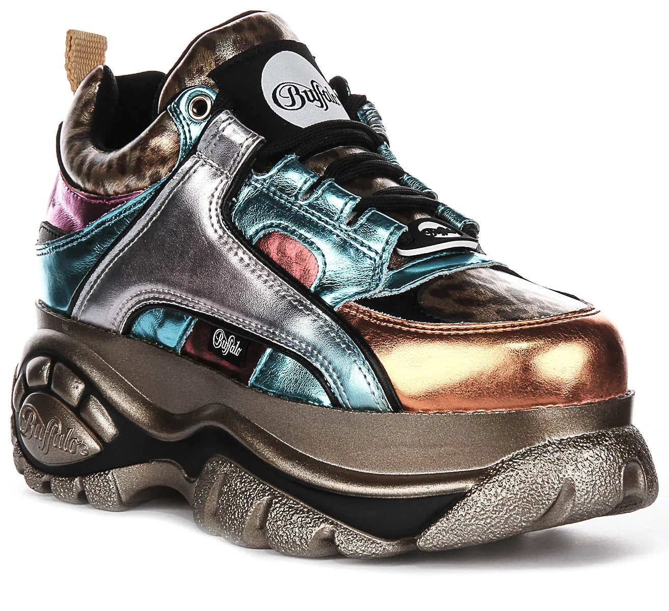 Buffalo 1339-14 Métallique Multicolore Pour Femmes Chaussures Buffalo