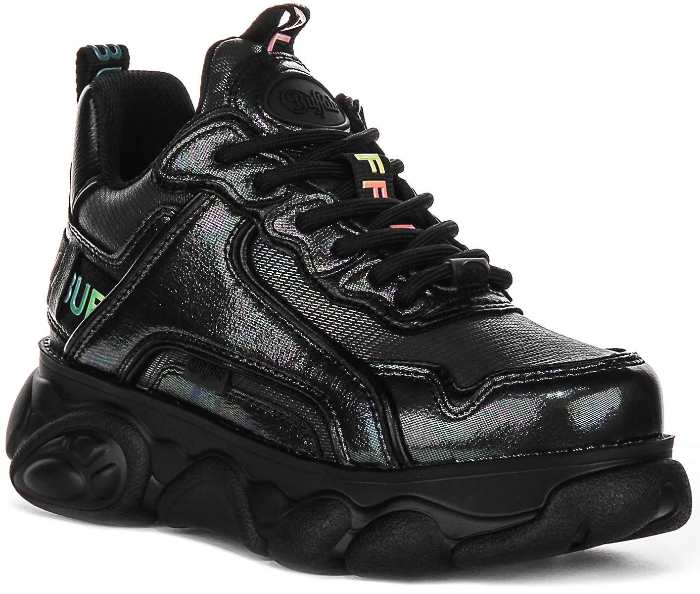 Chaussures Buffalo Cld Chai Noir Brillant pour Femmes Buffalo
