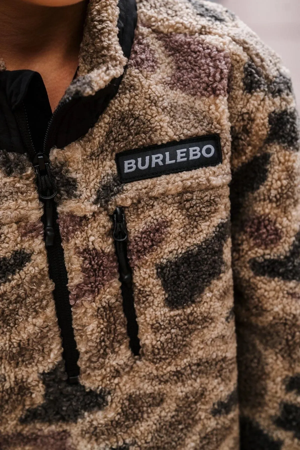 Veste Sherpa Burlebo à demi-fermeture éclair - Camouflage Montagne Rocheuse