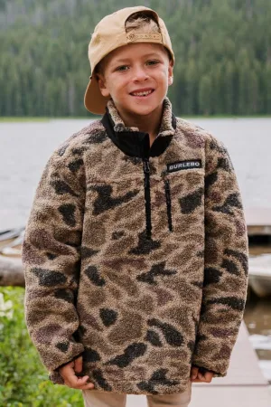 Veste Sherpa Burlebo à demi-fermeture éclair - Camouflage Montagne Rocheuse