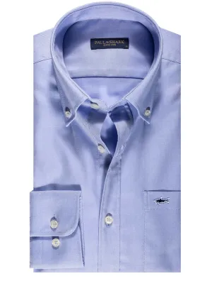 Chemise à carreaux bleue boutonnée