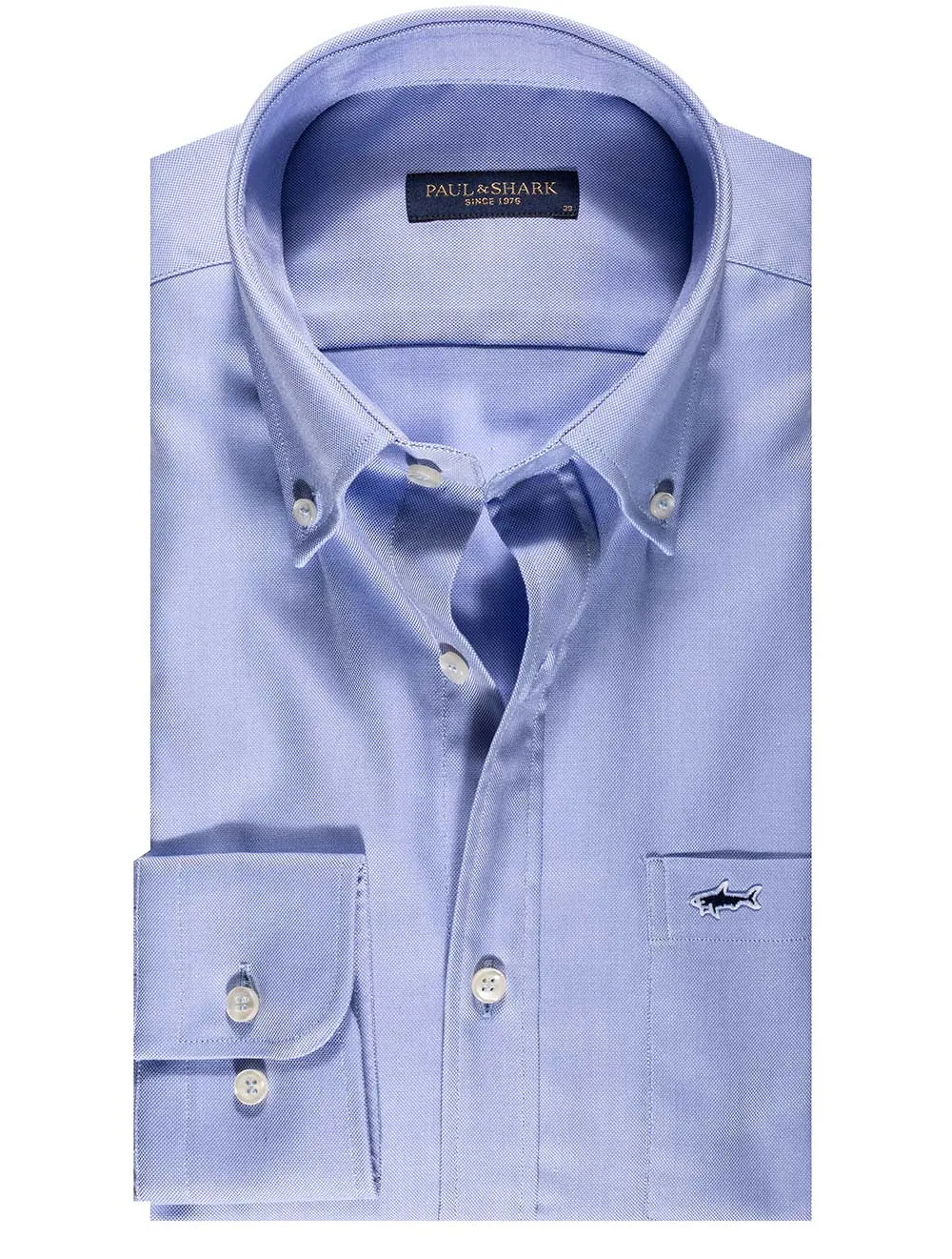 Chemise à carreaux bleue boutonnée