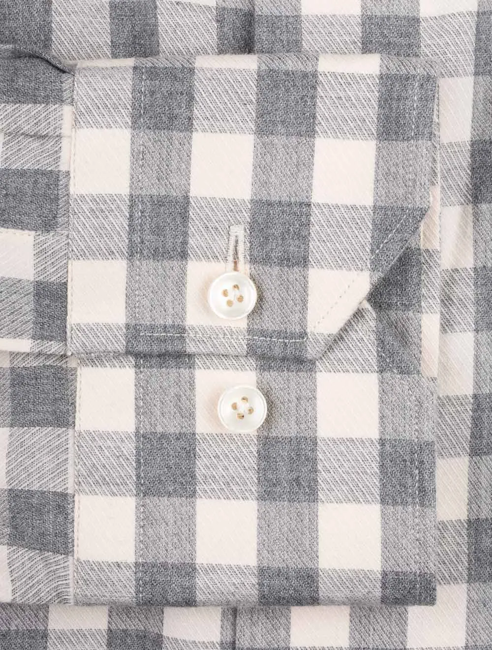 Chemise à carreaux à boutons Gris