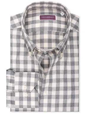 Chemise à carreaux à boutons Gris