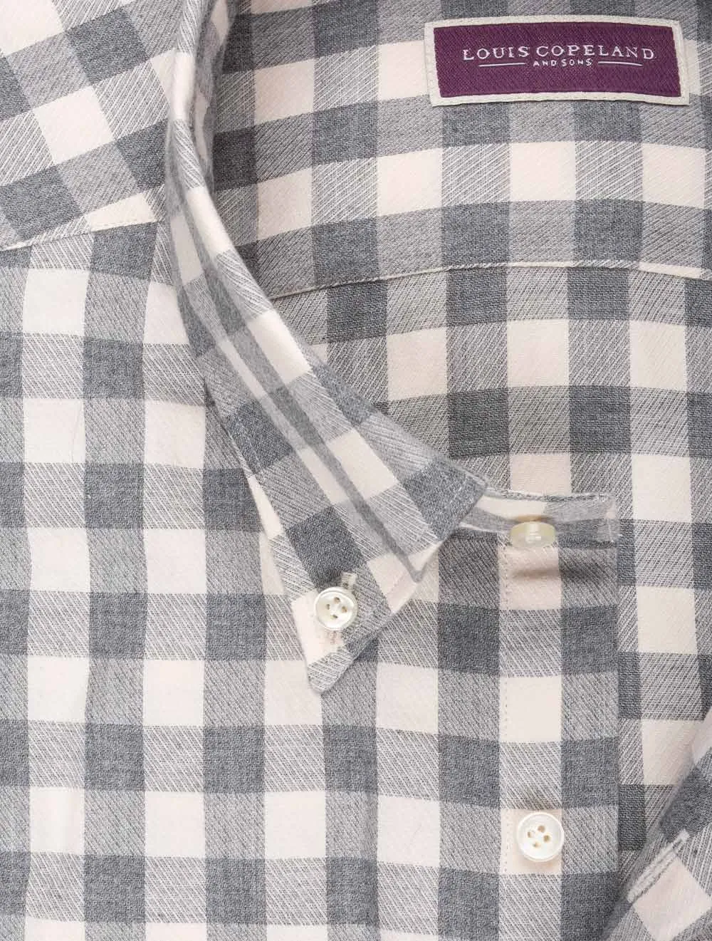 Chemise à carreaux à boutons Gris