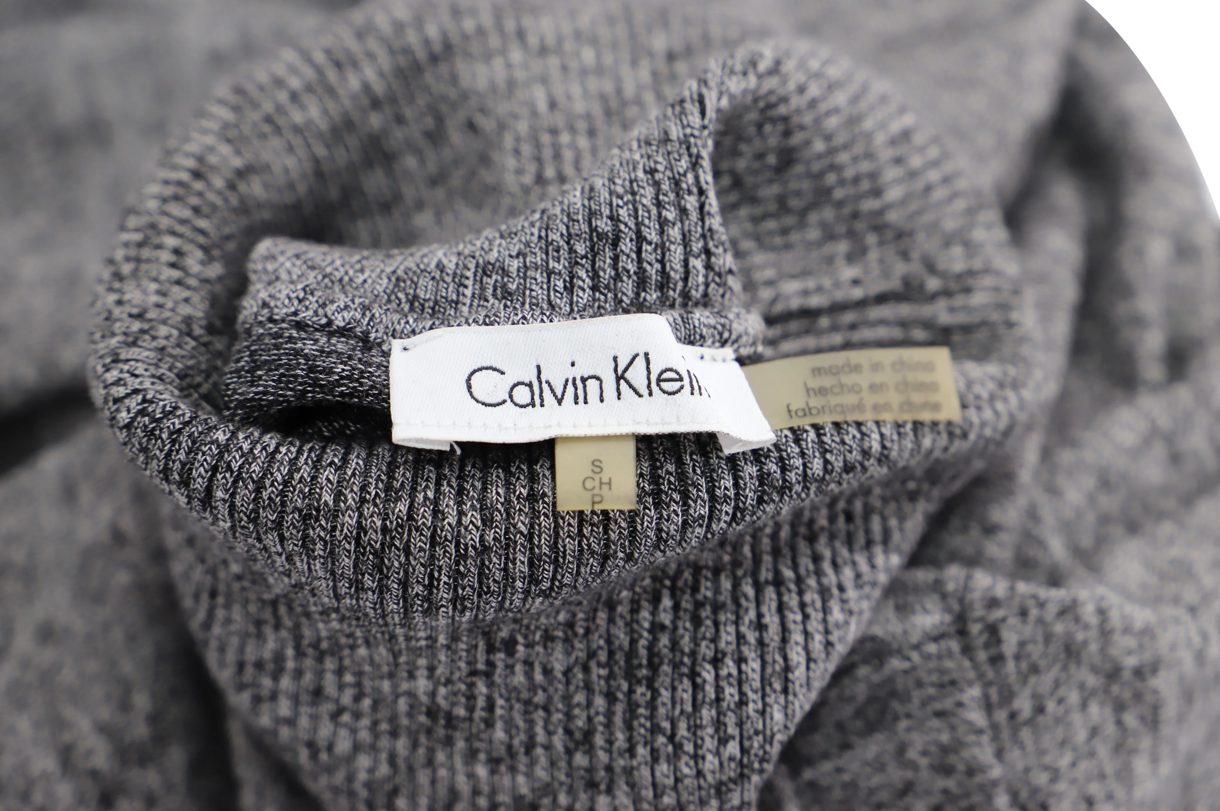 Pull col roulé Calvin Klein en rayonne grise