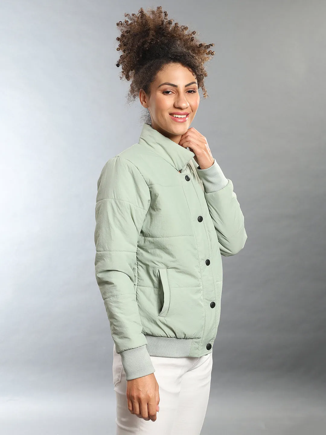 Veste Bomber Coupe-Vent Solide pour Femmes Campus Sutra