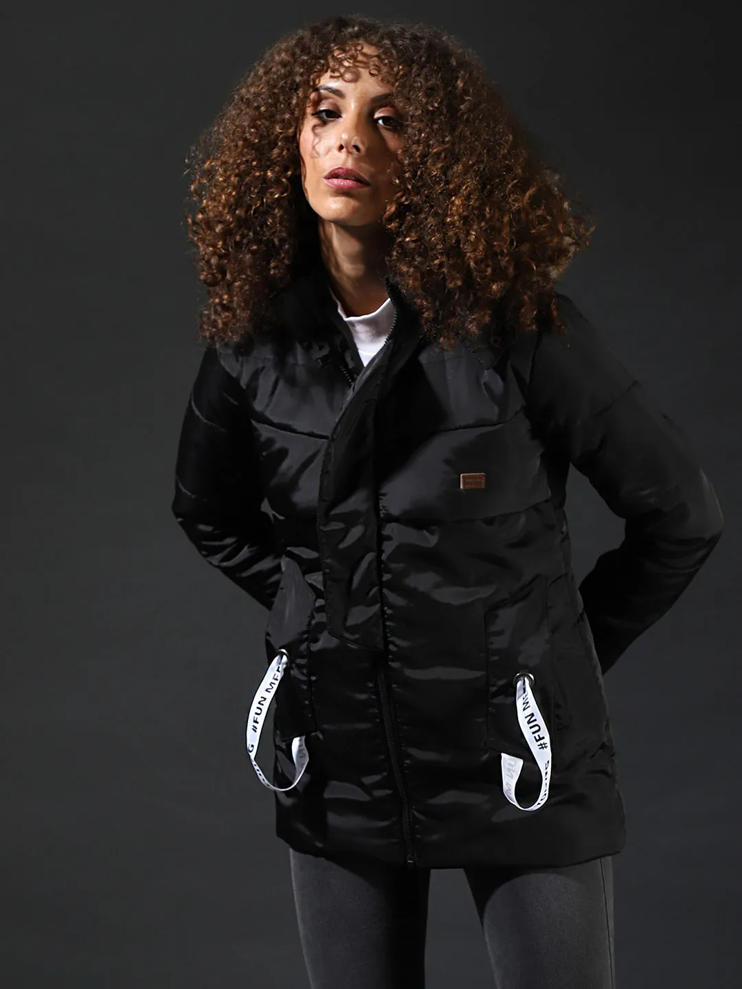 Veste bomber décontractée unie élégante pour femmes Campus Sutra