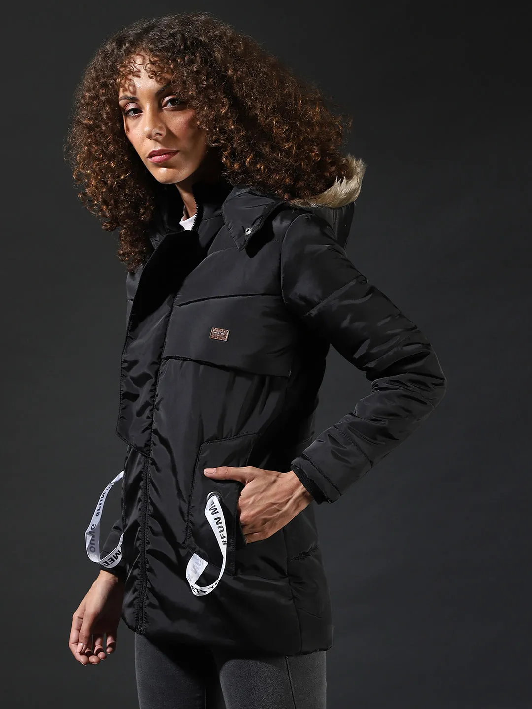 Veste bomber décontractée unie élégante pour femmes Campus Sutra