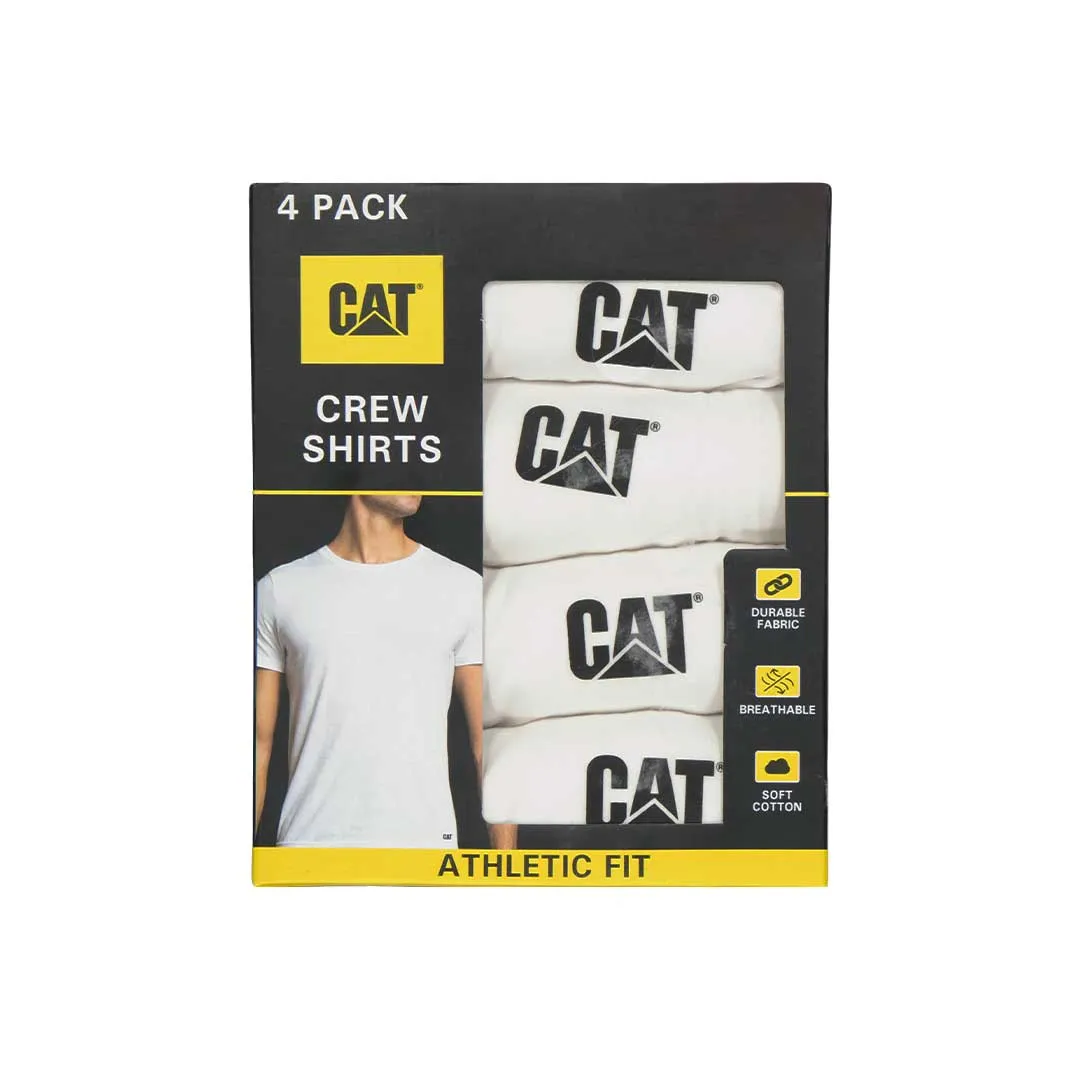 CAT - Pack de 4 T-shirts à col rond pour homme (43CT393525TA-WHT)