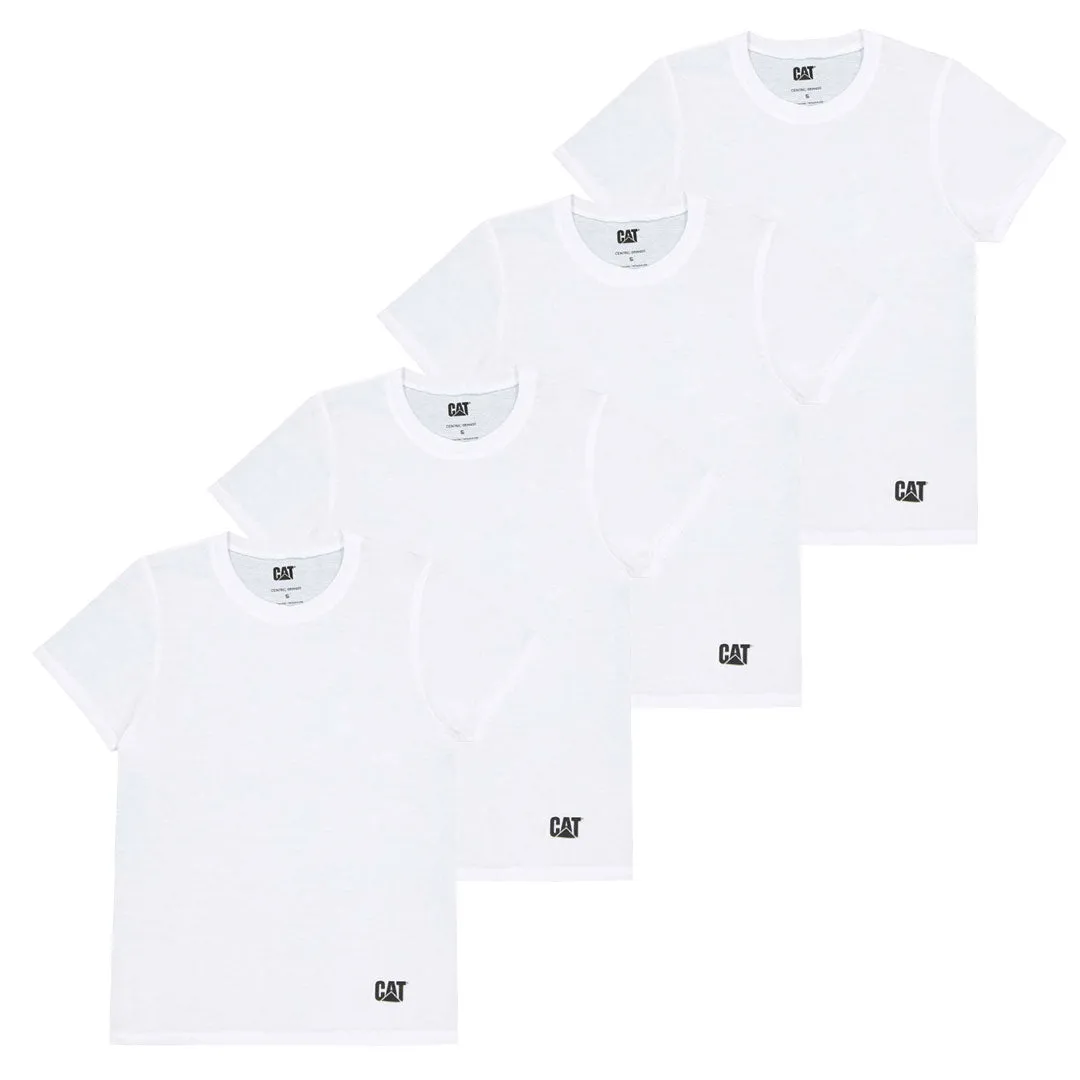 CAT - Pack de 4 T-shirts à col rond pour homme (43CT393525TA-WHT)
