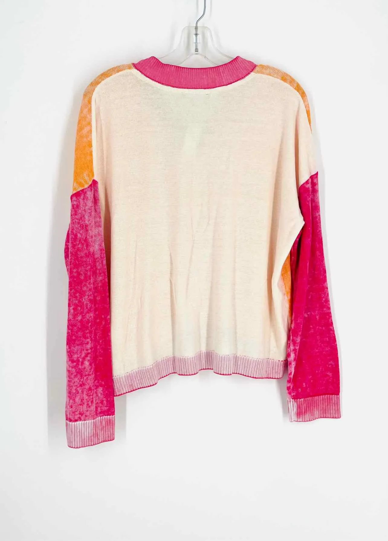 Charlie B Taille L Haut délavé à motifs orange/rose - Manches longues