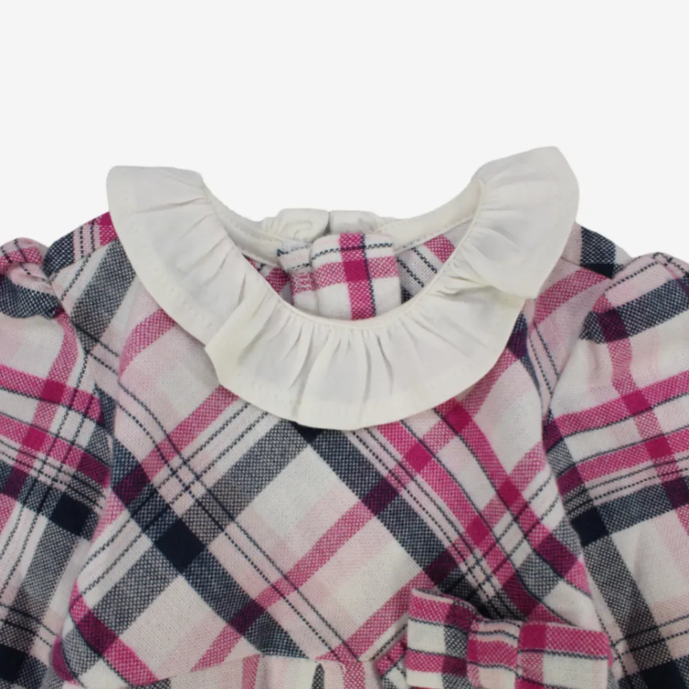 Robe à manches longues à carreaux