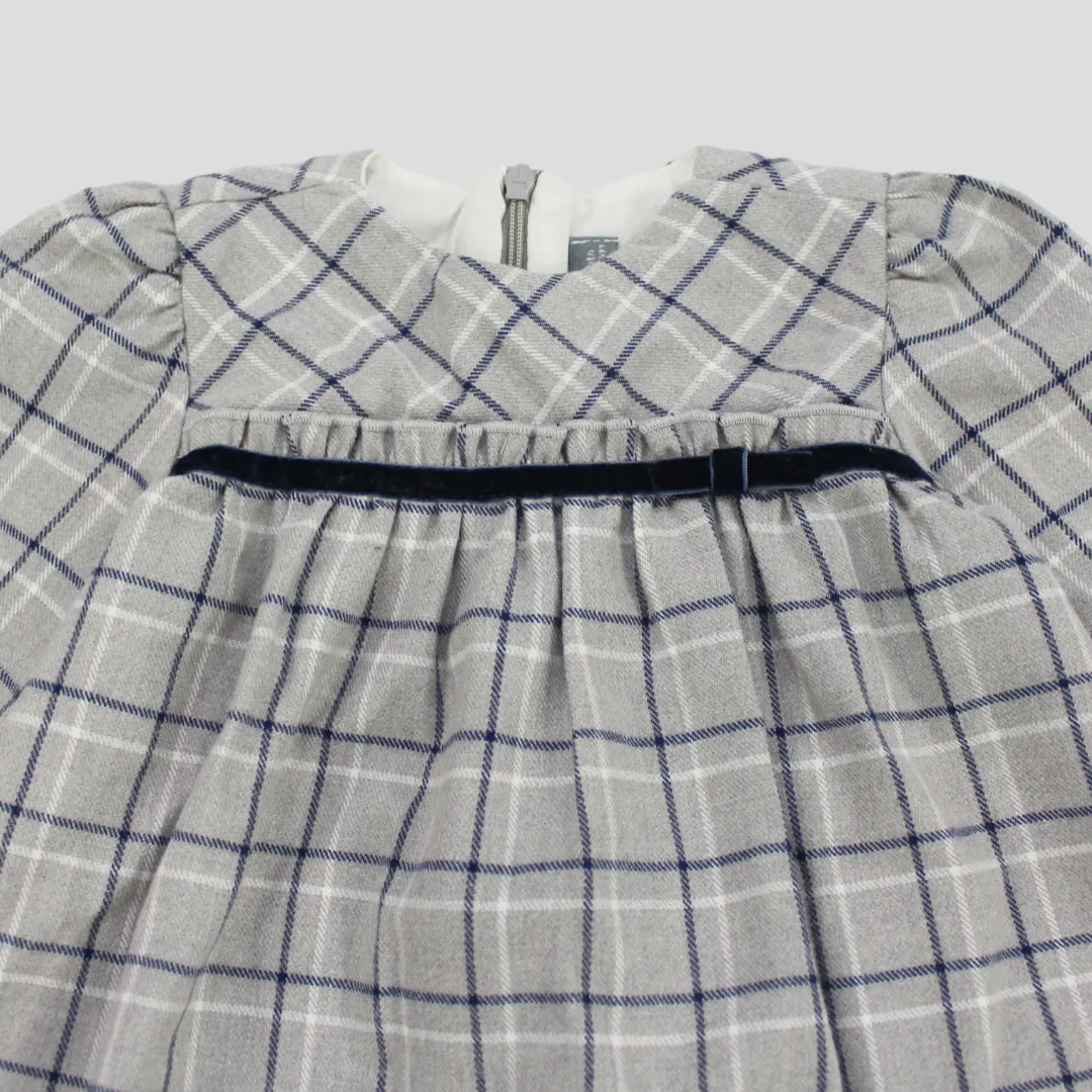 Robe à manches longues à carreaux