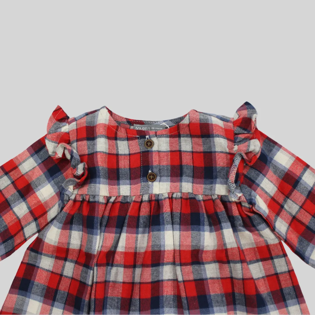 Robe à manches longues à carreaux