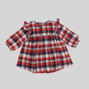 Robe à manches longues à carreaux