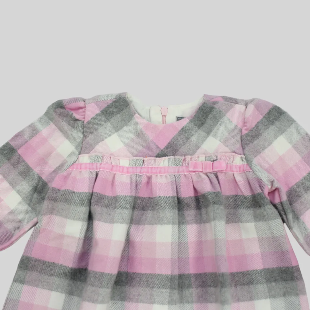 Robe à manches longues à carreaux