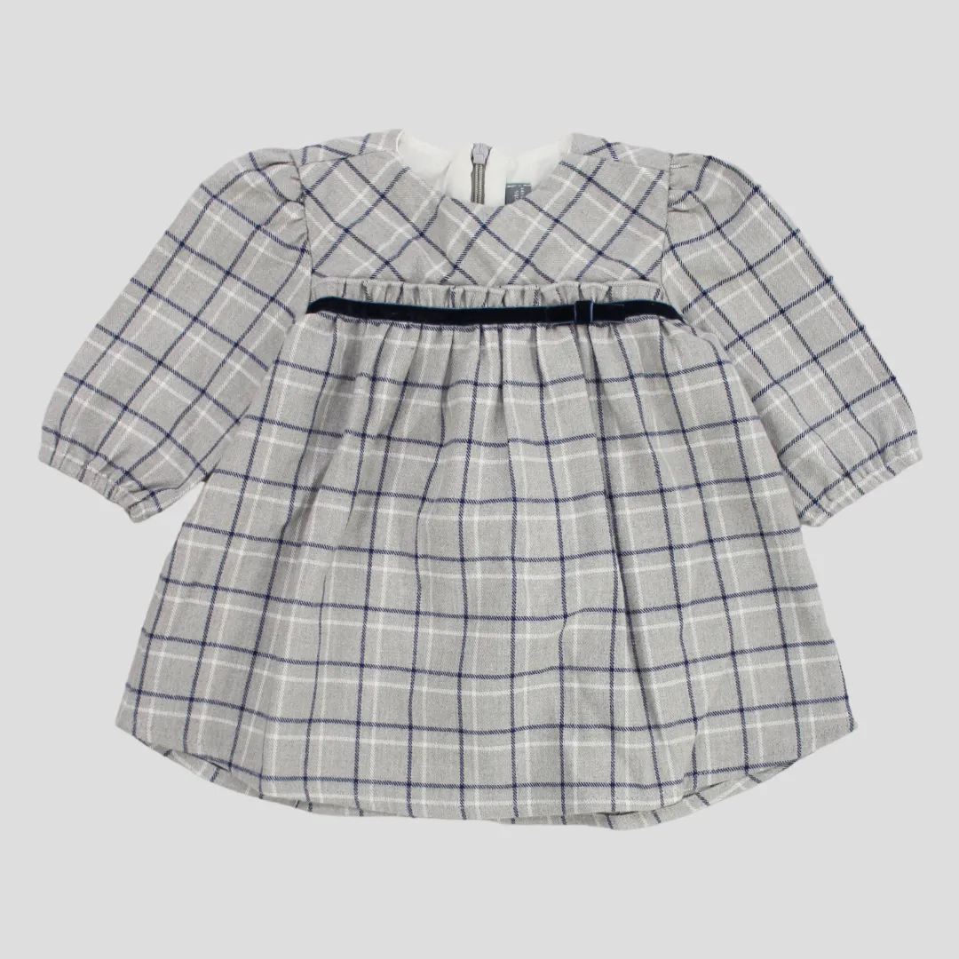 Robe à manches longues à carreaux