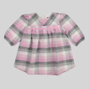 Robe à manches longues à carreaux