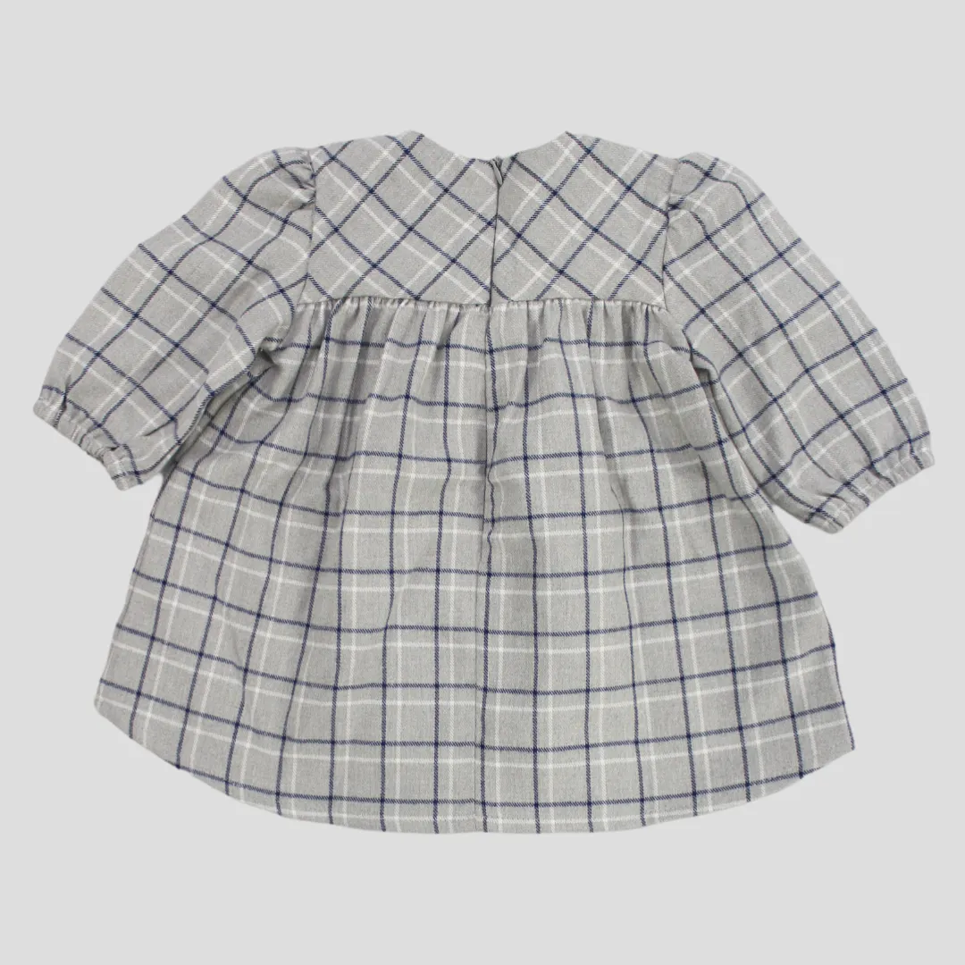 Robe à manches longues à carreaux