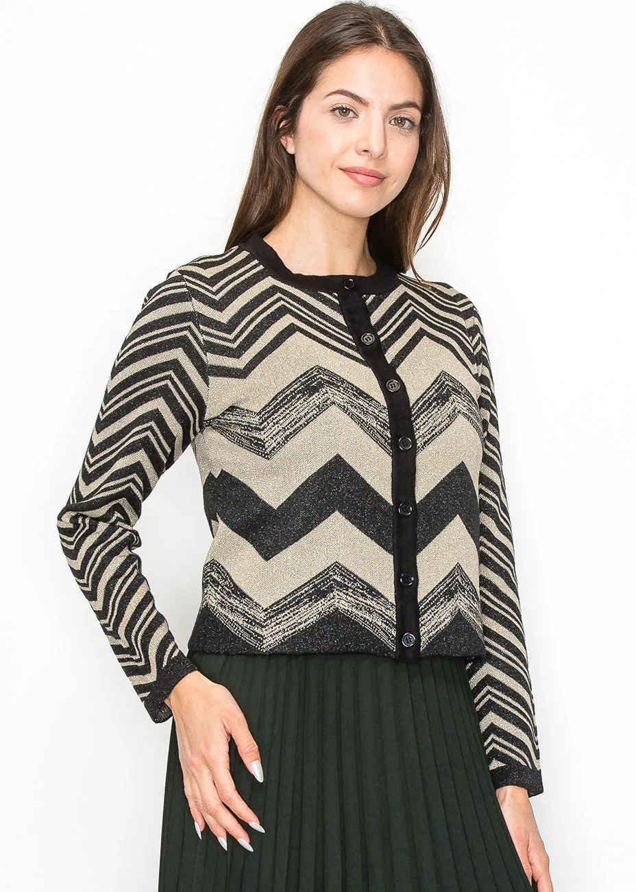 Cardigan à paillettes Chevron