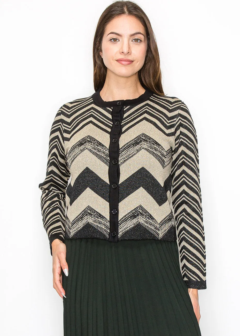 Cardigan à paillettes Chevron