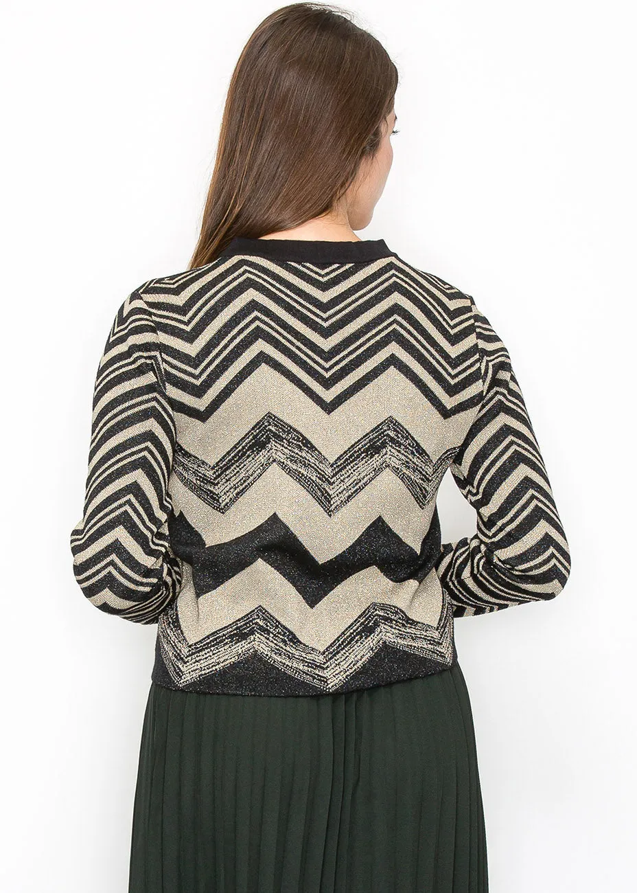 Cardigan à paillettes Chevron