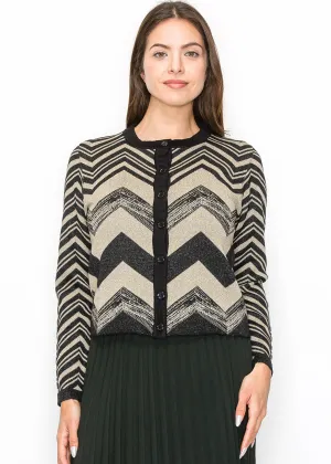 Cardigan à paillettes Chevron