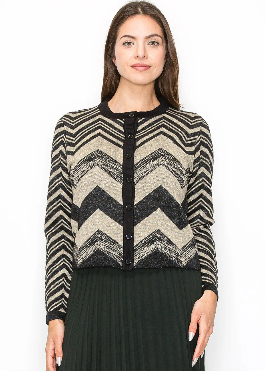 Cardigan à paillettes Chevron