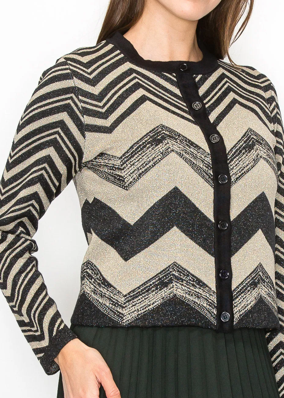 Cardigan à paillettes Chevron