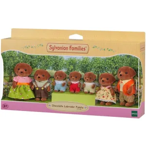 Famille de sept Labrador chocolat Sylvanian Families