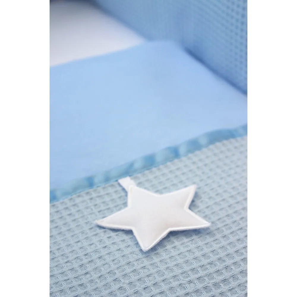 Ensemble de Berceau Étoile Gaufrée Clair De Lune (Bleu)